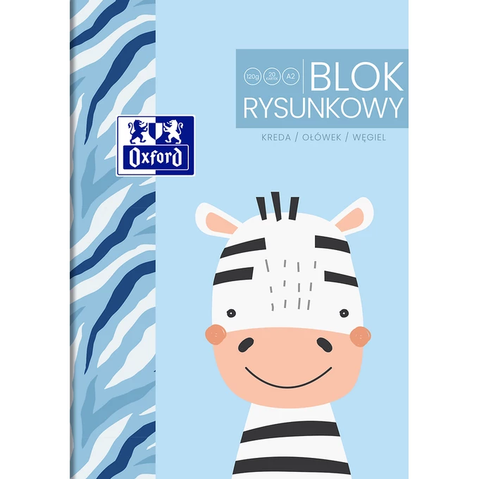 BLOK DO RYSOWANIA KIDS OXFORD A2, 20 KARTEK