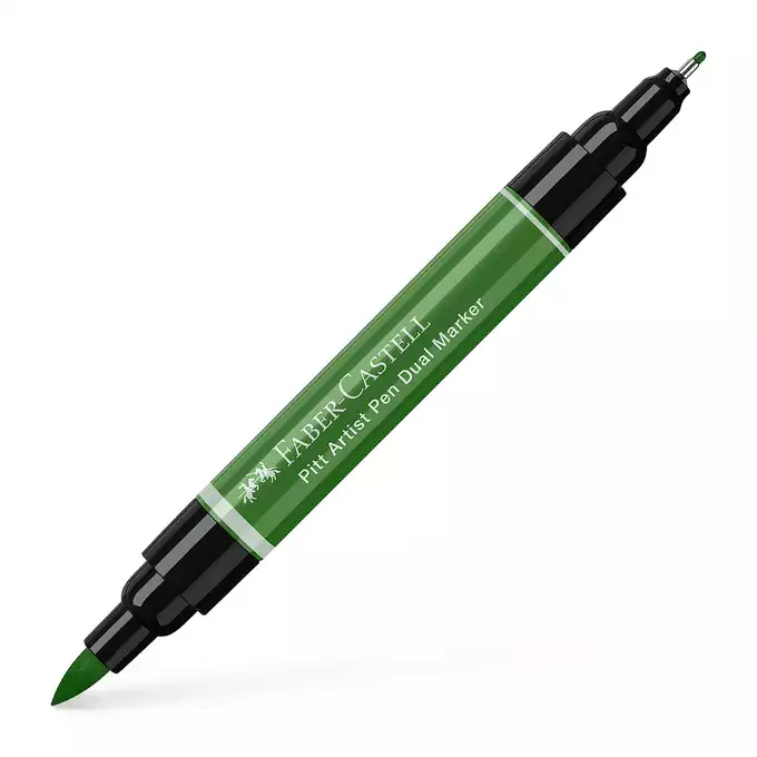 DWUSTRONNY PITT ARTIST PEN FABER-CASTELL, 167 PERMANENT GREEN OLIVE