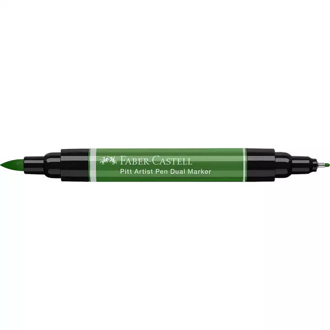 DWUSTRONNY PITT ARTIST PEN FABER-CASTELL, 167 PERMANENT GREEN OLIVE