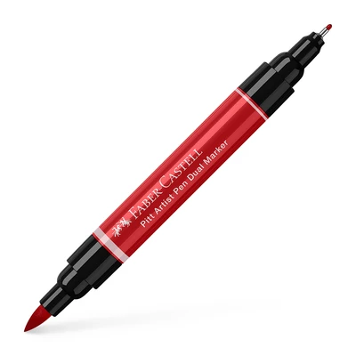 DWUSTRONNY PITT ARTIST PEN FABER-CASTELL, 219 DEEP SCARLET RED