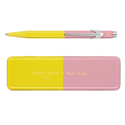 Długopis Caran d’Ache 849 Paul Smith Edycja #4 w pudełku Sky Chartreuse/Rose