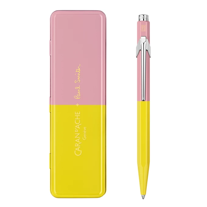 Długopis Caran d’Ache 849 Paul Smith Edycja #4 w pudełku Sky Chartreuse/Rose