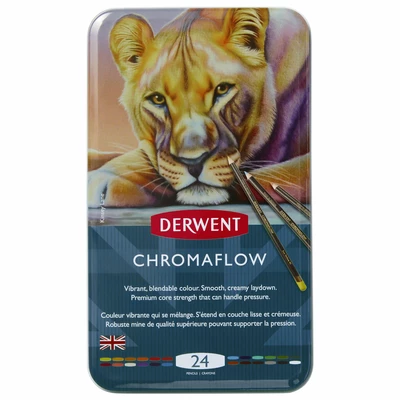 Kredka Chromaflow Derwent, 24 szt. w pudełku metalowym