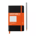 NOTATNIK LEUCHTTURM1917 WHITELINES LINK POCKET (A6) CZARNY Z POMARAŃCZOWĄ GUMKĄ ZAMYKAJĄCĄ I ZAKŁADKĄ W KROPKI