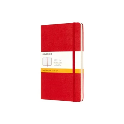 NOTES MOLESKINE CLASSIC L (13X21CM) W LINIE, TWARDA OPRAWA, 240 STRON, CZERWONY