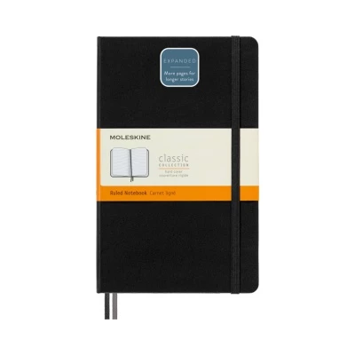 NOTES MOLESKINE CLASSIC L (13X21CM) W LINIE, TWARDA OPRAWA, 400 STRON, CZARNY