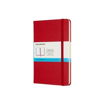 NOTES MOLESKINE CLASSIC M, 11,5X18 CM, W KROPKI, TWARDA OPRAWA, SCARLET RED, 208 STRON, CZERWONY