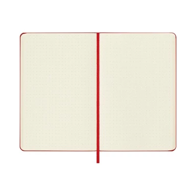 NOTES MOLESKINE CLASSIC M, 11,5X18 CM, W KROPKI, TWARDA OPRAWA, SCARLET RED, 208 STRON, CZERWONY