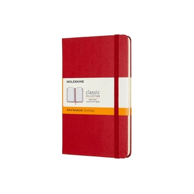 NOTES MOLESKINE CLASSIC M, 11,5X18 CM, W LINIE, TWARDA OPRAWA, SCARLET RED, 208 STRON, CZERWONY