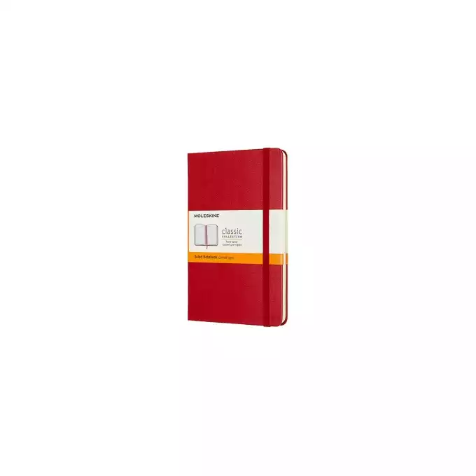 NOTES MOLESKINE CLASSIC M, 11,5X18 CM, W LINIE, TWARDA OPRAWA, SCARLET RED, 208 STRON, CZERWONY