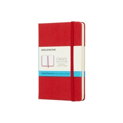 NOTES MOLESKINE CLASSIC P (9X14 CM) W KROPKI, TWARDA OPRAWA, SCARLET RED, 192 STRONY, CZERWONY