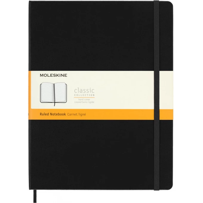 NOTES MOLESKINE CLASSIC XL (19X25CM) W LINIE, TWARDA OPRAWA, 192 STRONY, CZARNY