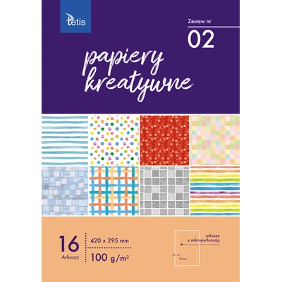 PAPIERY KREATYWNE, TETIS, ZEST. 2, 100g/m2, 16 ARK.