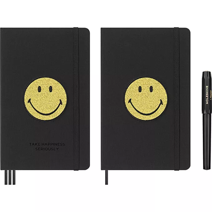 ZESTAW MOLESKINE, NOTATNIK + DŁUGOPIS + PLANNER POSITIVITY SMILEY