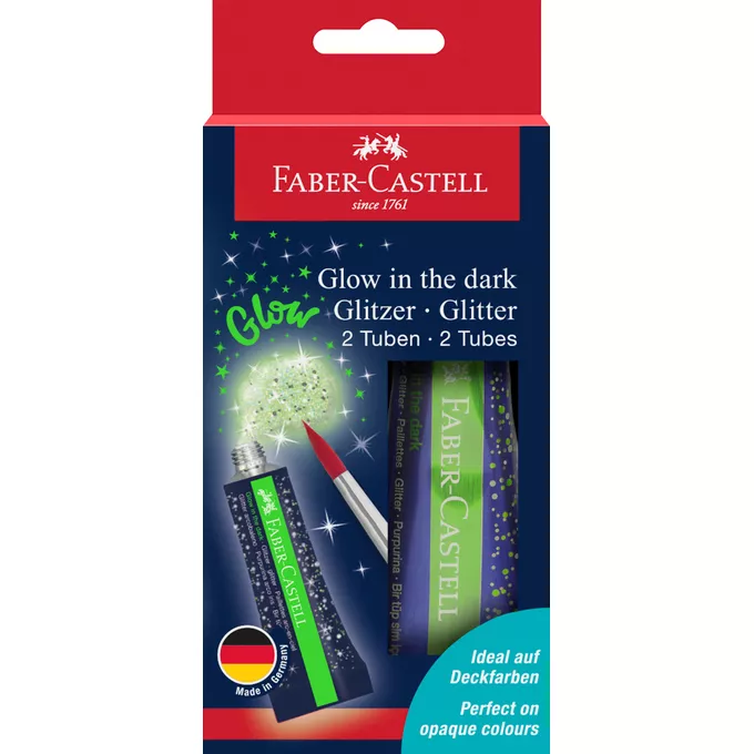 BROKAT W ŻELU ŚWIECĄCY W CIEMNOŚCI FABER-CASTELL, 12 ML 2 SZTUKI