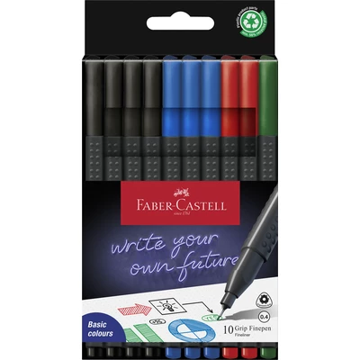 CIENKOPISY GRIP FABER-CASTELL, 10 KOLORÓW