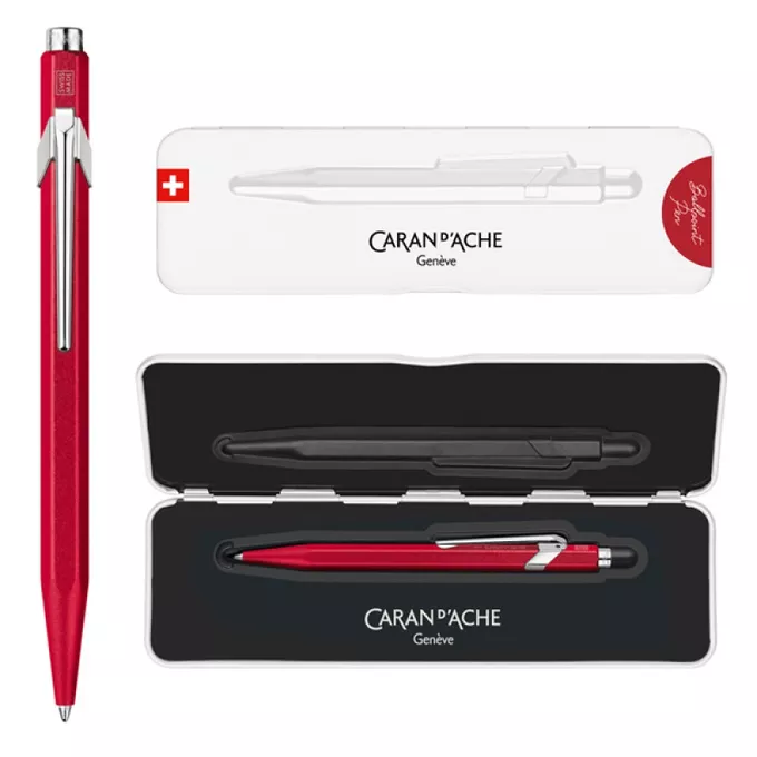 DŁUGOPIS CARAN D'ACHE 849 COLORMAT-X, W PUDEŁKU, CZERWONY