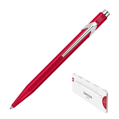 DŁUGOPIS CARAN D'ACHE 849 COLORMAT-X, W PUDEŁKU, CZERWONY