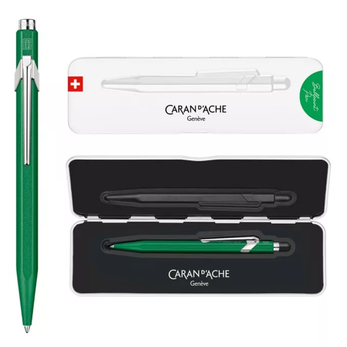 DŁUGOPIS CARAN D'ACHE 849 COLORMAT-X, W PUDEŁKU, ZIELONY