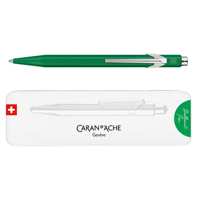 DŁUGOPIS CARAN D'ACHE 849 COLORMAT-X, W PUDEŁKU, ZIELONY