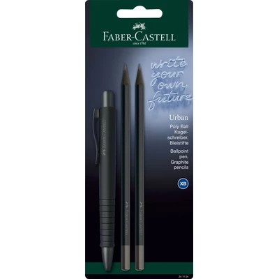 DŁUGOPIS POLY BALL URBAN + 2 OŁÓWKI FABER-CASTELL, ALL BLACK