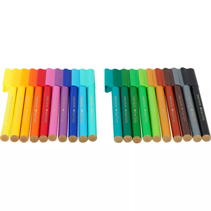 FLAMASTRY FABER-CASTELL CONNECTOR EDYCJA DINOZAURY, 20 KOLORÓW W OPAKOWANIU UPOMINKOWYM