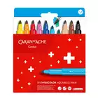 Flamastry akwarelowe Caran d’Ache Swisscolor MAXI, 10 kolorów