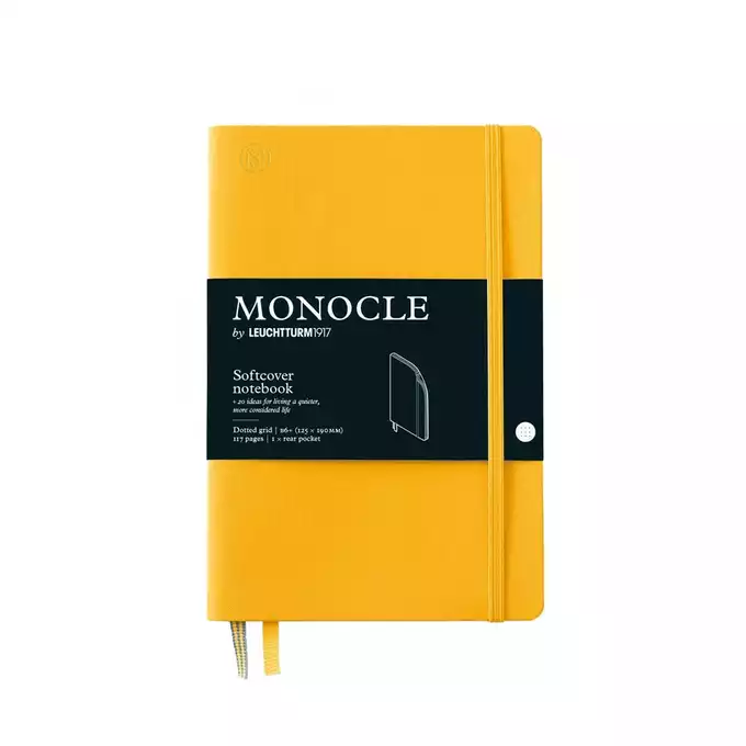 NOTATNIK MONOCLE BY LEUCHTTURM1917, PAPERBACK (B6+), MIĘKKA OPRAWA, ŻÓŁTY W KROPKI