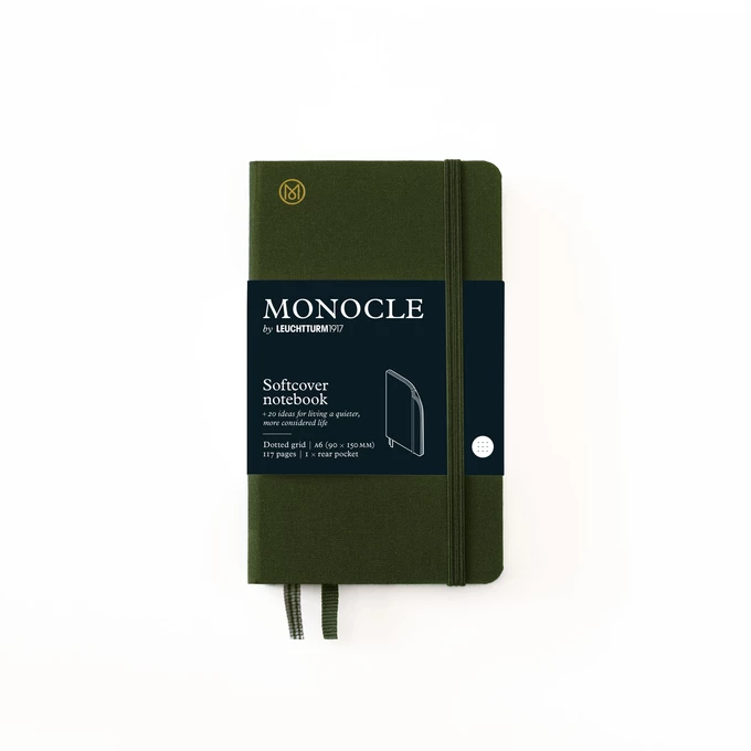 NOTATNIK MONOCLE BY LEUCHTTURM1917, POCKET(A6), OLIWKOWY W KROPKI