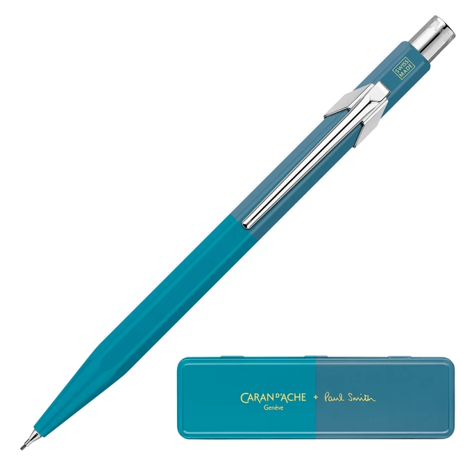 Ołówek automatyczny Caran d’Ache 844 Paul Smith Edycja #4 w pudełku Cyan/Steel