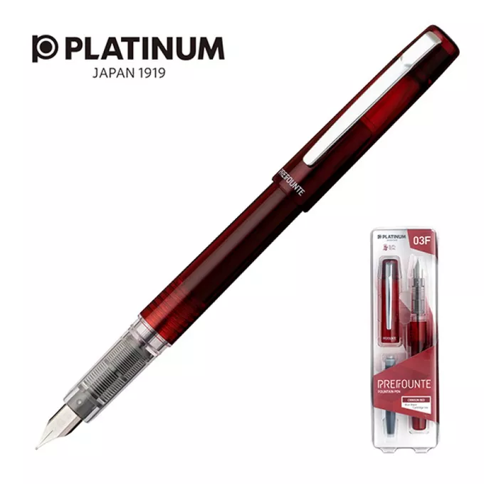 PIÓRO WIECZNE PLATINUM, PREFOUNTE CRIMSON RED, BORDOWE