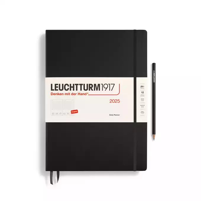 PLANER DZIENNY LEUCHTTURM1917 MASTER (A4+) 2025 12 MIESIĘCY CZARNY