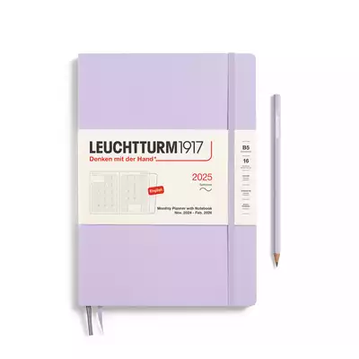 PLANER MIESIĘCZNY Z NOTATNIKIEM LEUCHTTURM1917 W MIĘKKIEJ OPRAWIE 2025 COMPOSITION (B5) LILAC (LILIOWY)