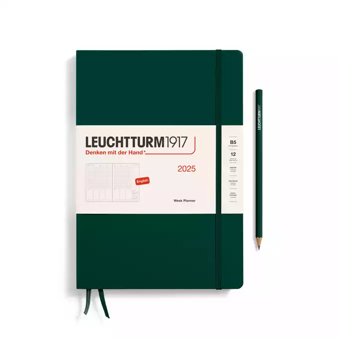 PLANER TYGODNIOWY PIONOWY LEUCHTTURM1917 COMPOSITION (B5) 2025 FOREST GREEN (CIEMNOZIELONY)