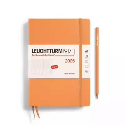 PLANER TYGODNIOWY PIONOWY LEUCHTTURM1917 MEDIUM (A5) 2025 APRICOT (MORELOWY)