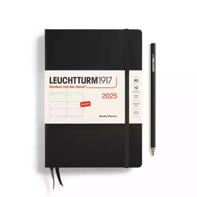 PLANER TYGODNIOWY POZIOMY LEUCHTTURM1917 MEDIUM (A5) 2025 CZARNY