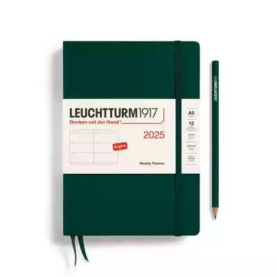 PLANER TYGODNIOWY POZIOMY LEUCHTTURM1917 MEDIUM (A5) 2025 FOREST GREEN (CIEMNOZIELONY)