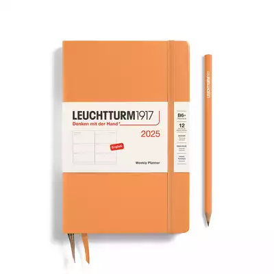 PLANER TYGODNIOWY POZIOMY LEUCHTTURM1917 PAPERBACK (B6+) 2025 APRICOT (MORELOWY)