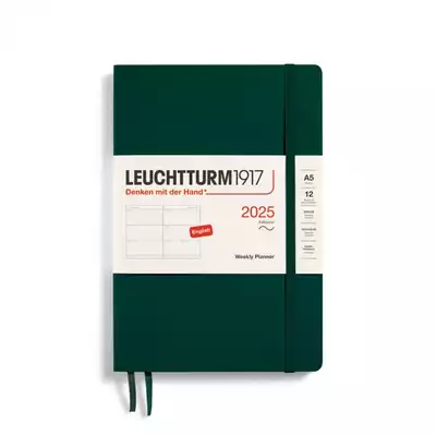 PLANER TYGODNIOWY POZIOMY LEUCHTTURM1917 W MIĘKKIEJ OPRAWIE MEDIUM (A5) 2025 FOREST GREEN (CIEMNOZIELONY)