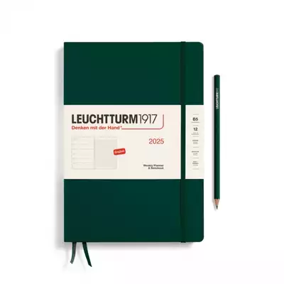 PLANER TYGODNIOWY Z NOTATNIKIEM LEUCHTTURM1917 COMPOSITION (B5) 2025 FOREST GREEN (CIEMNOZIELONY)