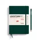 PLANER TYGODNIOWY Z NOTATNIKIEM LEUCHTTURM1917 MEDIUM (A5) 2025 CIEMNOZIELONY, W KROPKI