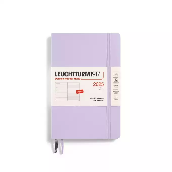 PLANER TYGODNIOWY Z NOTATNIKIEM LEUCHTTURM1917 W MIĘKKIEJ OPRAWIE PAPERBACK (B6+) 2025 (LILAC) LILIOWY