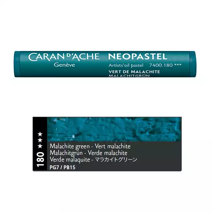 Pastela olejna Caran d’Ache NeoPastel, kolor 180 Malachite Green