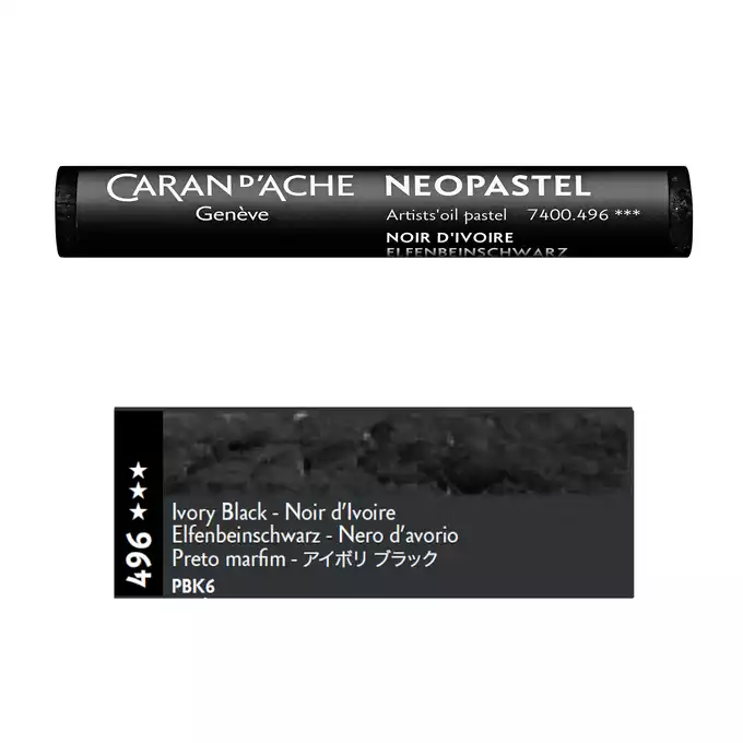 Pastela olejna Caran d’Ache NeoPastel, kolor 496 Ivory Black