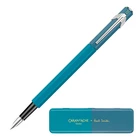 Pióro wieczne 849 Caran d'Ache, Paul Smith kolekcja 4, w pudełku Cyan/Steel, stalówka F