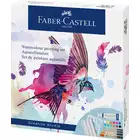 ZESTAW DO MALOWANIA AKWARELAMII CREATIVE STUDIO FABER-CASTELL: 12 KOLORÓW + 4 PĘDZELKI + SZABLON + PALETKA