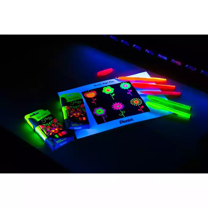 Zestaw 5 fluorescencyjnych pisaków do kaligrafii i liternictwa Pentel