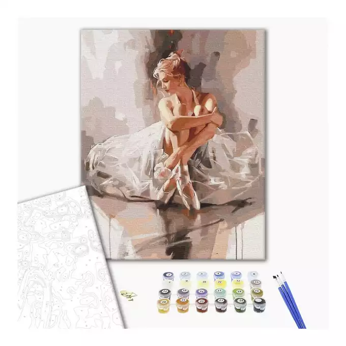 Malowanie po numerach BRUSHME, 40x50 cm, balerina w obłoku czułości