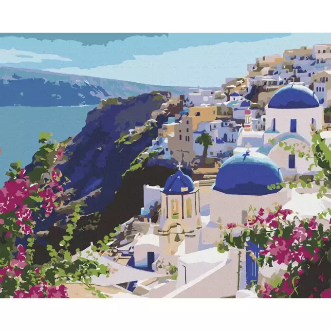 Malowanie po numerach BRUSHME, 40x50 cm, krajobraz Santorini