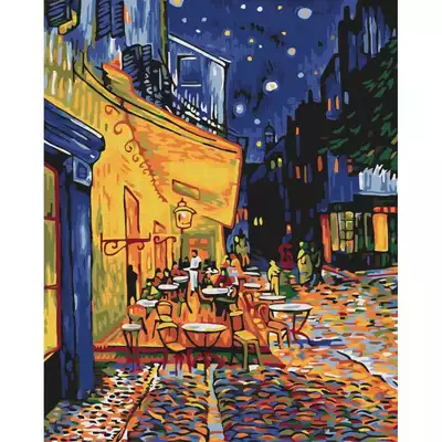 Malowanie po numerach BRUSHME, 40x50 cm, nocna kawiarnia w Arles, Vincent van Gogh